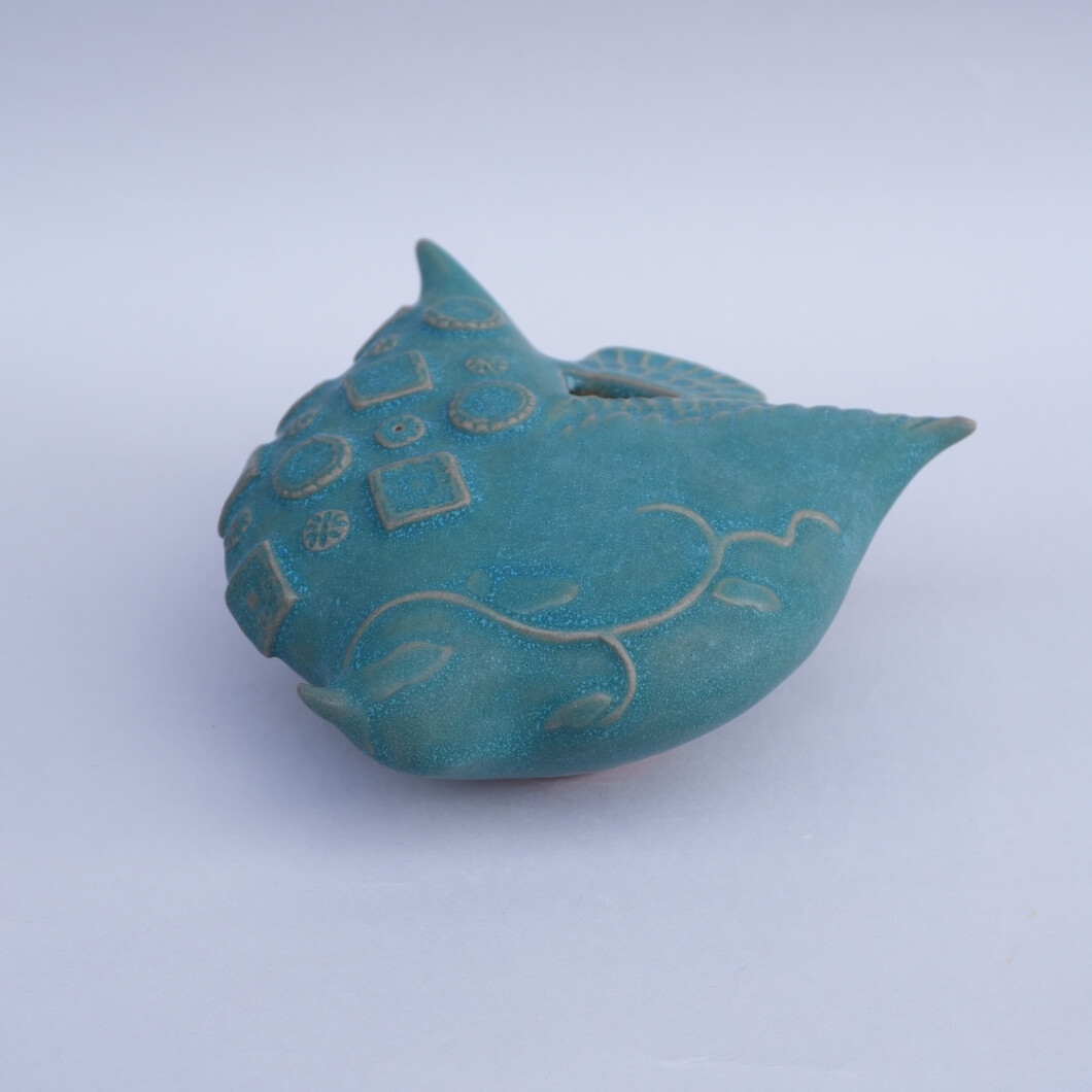 大塩まな「鳥型花入れ」