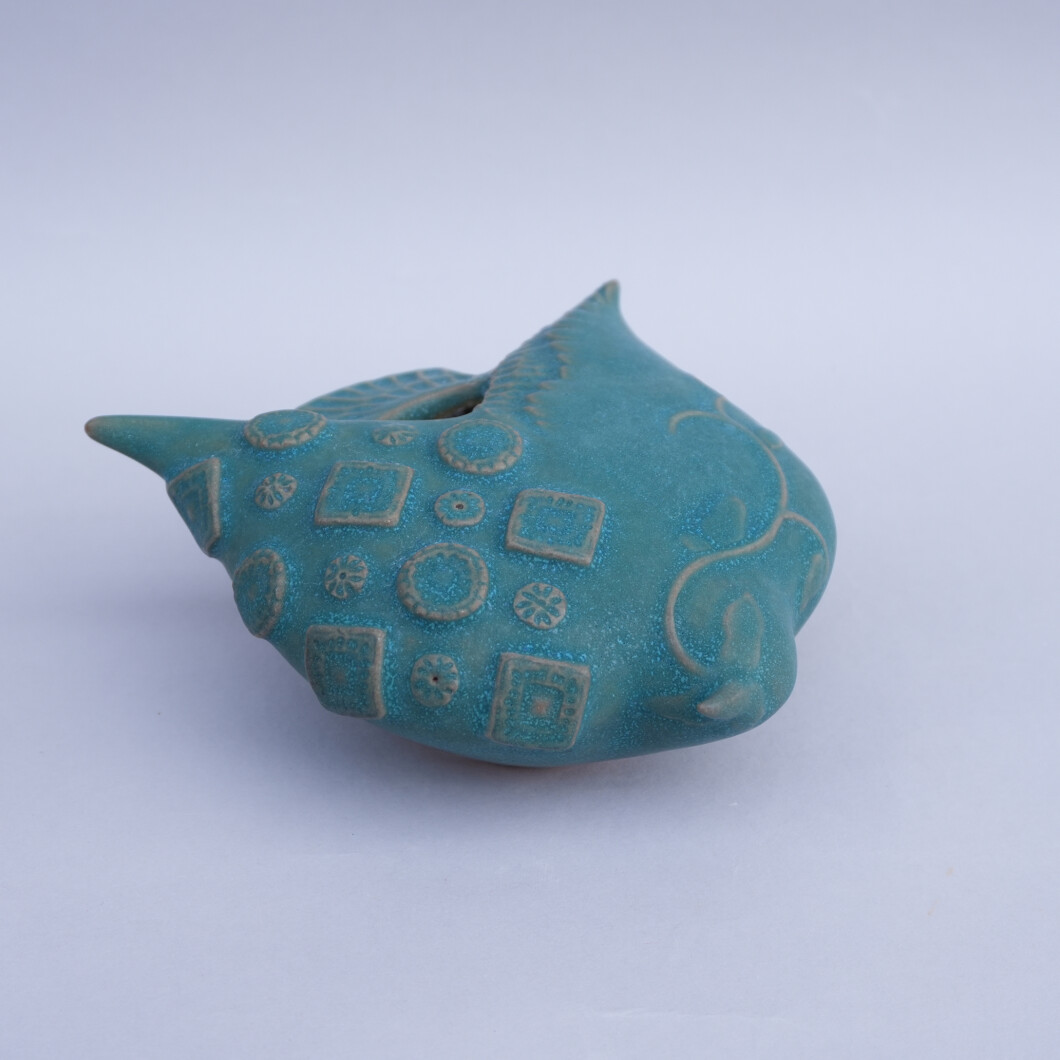 大塩まな「鳥型花入れ」