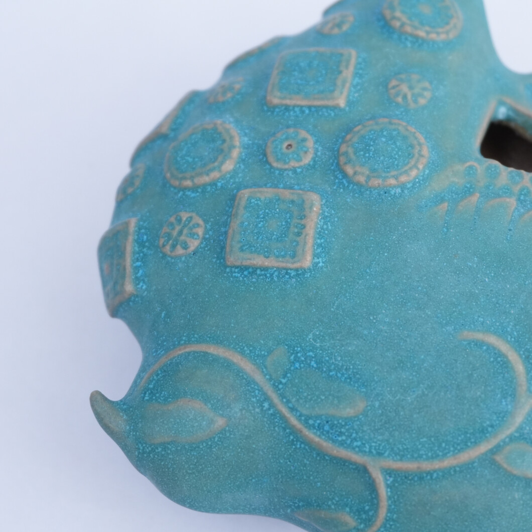 大塩まな「鳥型花入れ」